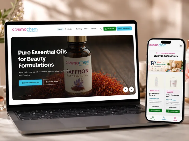 Case Study: CosmoChem.co — Cosmetic Raw Materials & Training Management Platform