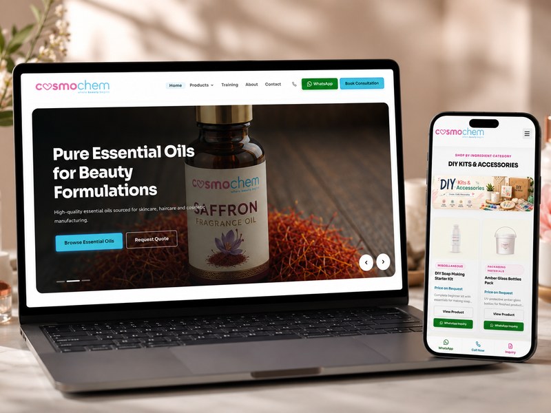 Case Study: CosmoChem.co — Cosmetic Raw Materials & Training Management Platform