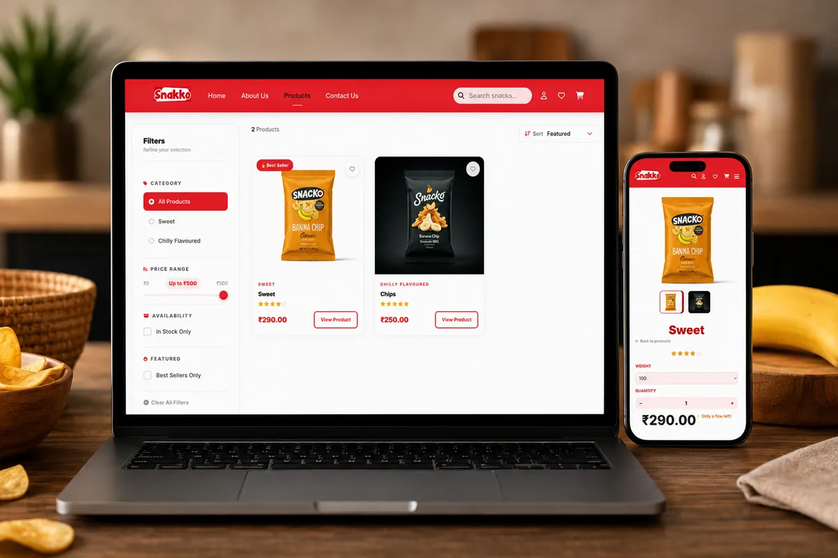 Case Study: Snakko.in — Banana Chips E-Commerce Platform